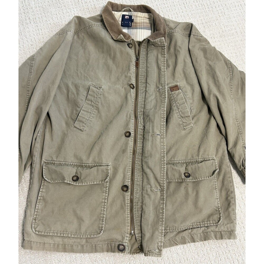 Vintage Chaps Ralph Lauren Light Brown Chore Coat Jacket Corduroy Collar Large - Picture 7 of 13